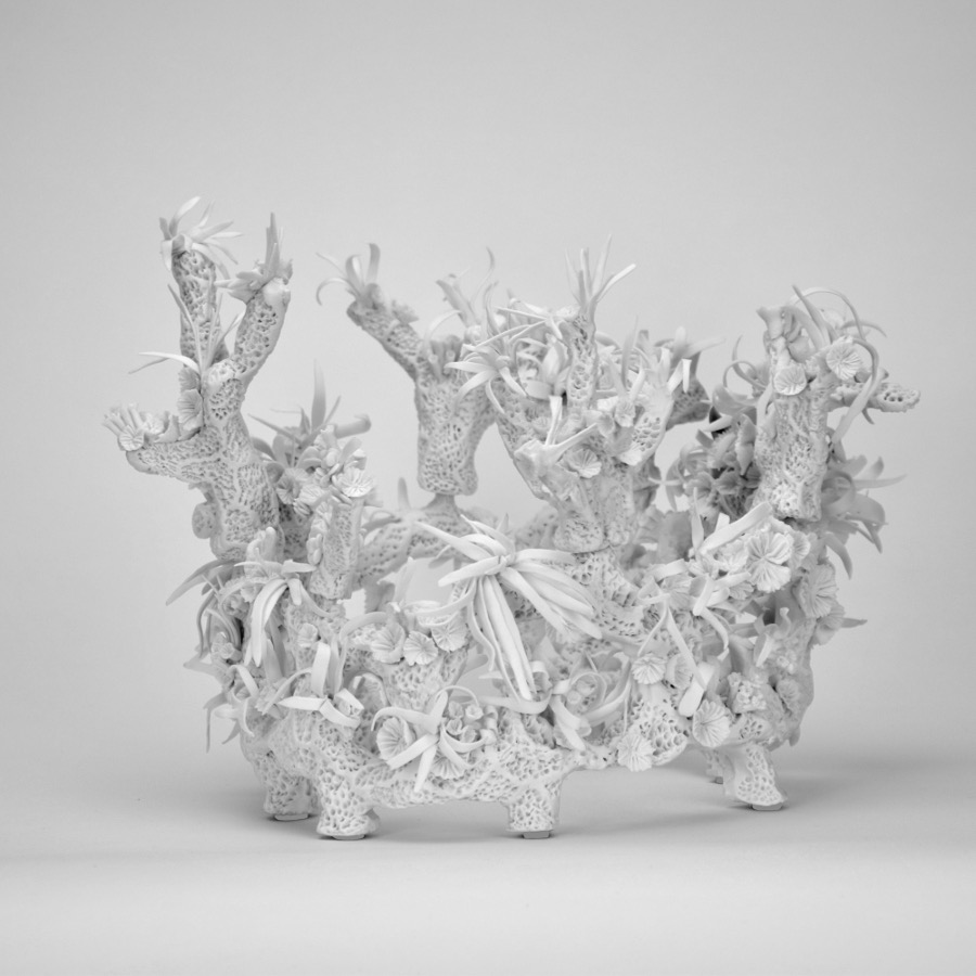 "La Folia" - Sculpture en porcelaine brute